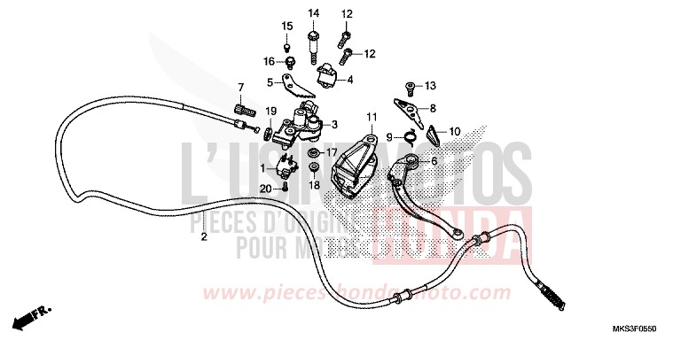LEVIER DE STATIONNEMENT de Africa Twin DCT DARKNESS BLACK METALLIC (NH463) 2020